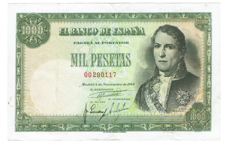 Estado Español 1000 Pesetas 4 Noviembre 1949 D. Ramón de Santillán Sin Serie MBC+