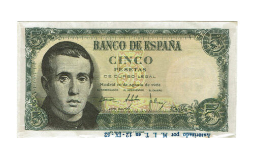 Estado Español 5 Pesetas 16 Agosto 1951 Serie H Propaganda Ausonia EBC