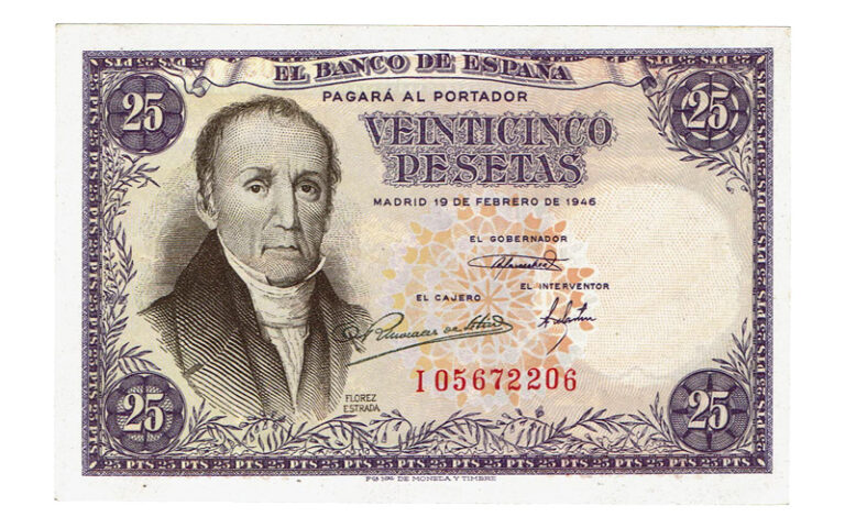Estado Español 25 Pesetas 19 Febrero 1946 Serie I SC