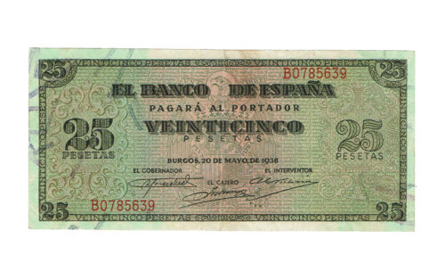 Estado Español 25 Pesetas 20 Mayo 1938 Burgos MBC+
