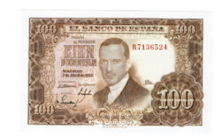 Estado Español 100 Pesetas 7 Abril 1953 Julio Romero de Torres Serie R Sin doblez central SC-