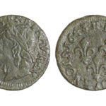 Luis XIII de Francia (1641-43) Double Tournois 1643 La Rochelle MBC+