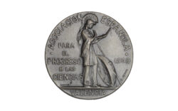 Medalla de solapa Asociación Española para el progreso de las Ciencias 1909 Valencia SC