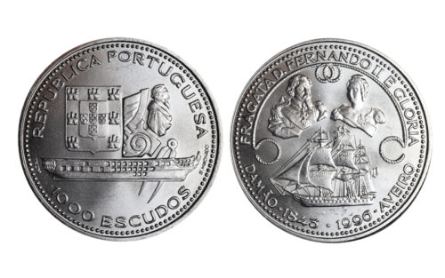 Portugal 1000 Escudos 1996 Fragata D. Fernando II y Gloria SC