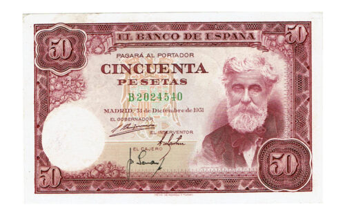 Estado Español 50 Pesetas 31 Diciembre 1951 Santiago Rusiñol Serie B EBC-