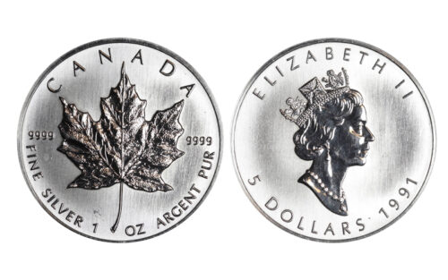 Canadá 5 Dólares 1991 Hoja de Arce SC