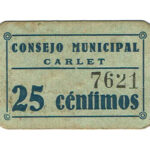 Carlet (Valencia) 25 Céntimos SF (1937) EBC-