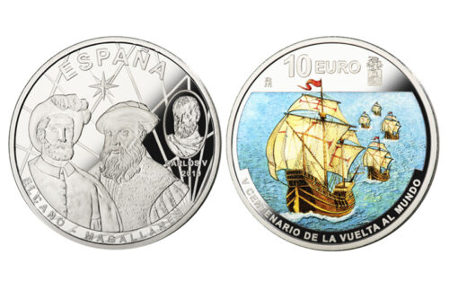 España 10 Euros 2019 V Centenario Vuelta al Mundo Partida de Sanlúcar de Barrameda PROOF