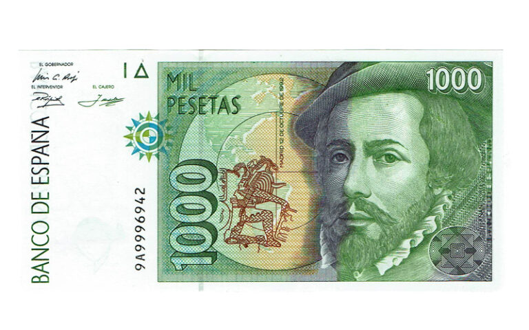 Juan Carlos I Pareja correlativa 1000 Pesetas 12 Octubre 1992 Hernán Cortés Serie 9A SC