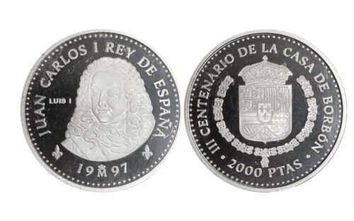 2.000 Pesetas 1997 III Centenario de la Casa de Borbón Luis I PROOF