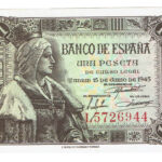 Estado Español 1 Peseta 15 de Junio de 1945 Serie L SC