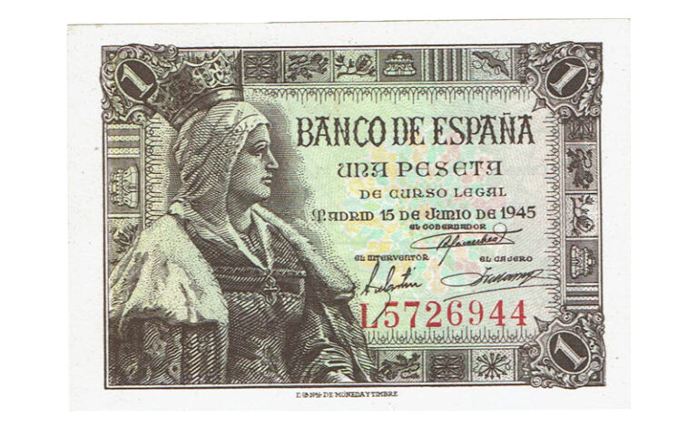Estado Español 1 Peseta 15 de Junio de 1945 Serie L SC