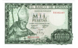 Estado Español 1000 Pesetas 19 de Noviembre 1965 Serie X Sin doblez central Marquitas EBC+