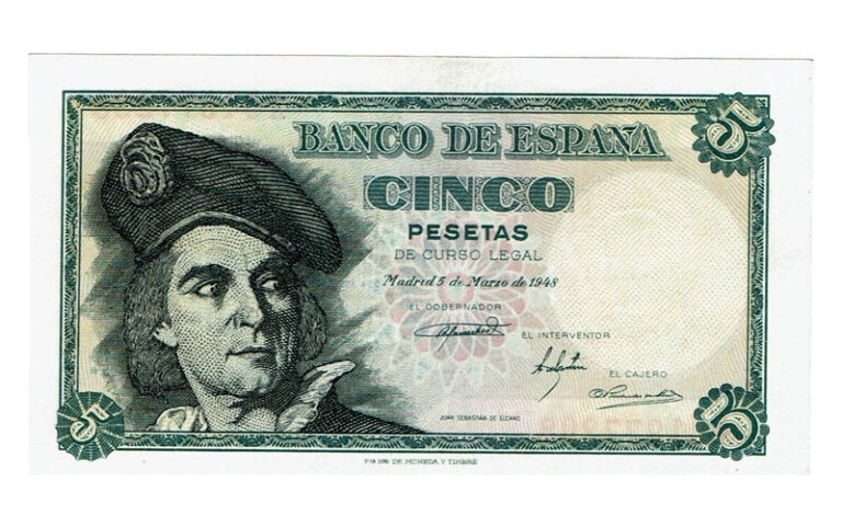 Estado Español 5 Pesetas 5 de Marzo 1948 Serie A SC