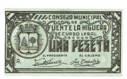 Fuente la Higuera (Valencia) 1 Peseta SF (1937) EBC