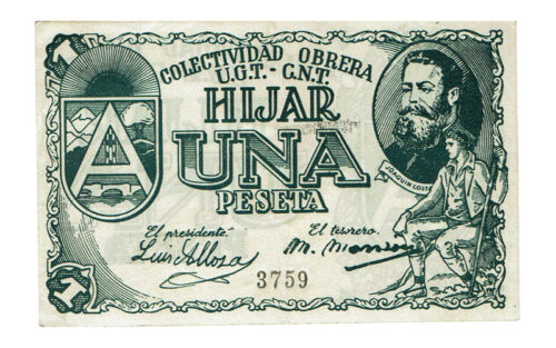 Híjar (Teruel) 1 Peseta SF (1937) MBC+