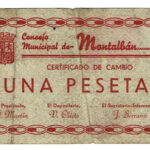 Montalbán (Teruel) 1 Peseta 1 Junio 1937 Serie B BC-