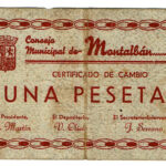 Montalbán (Teruel) 1 Peseta 1 Junio 1937 Serie B BC