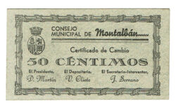 Montalbán (Teruel) 50 Céntimos 1 de Junio 1937 SC-