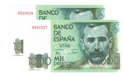 Juan Carlos I Pareja correlativa 1000 Pesetas 23 Octubre 1979 Benito Pérez Galdós Sin Serie SC- y SC