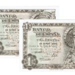 Estado Español Pareja Correlativa 1 Peseta 19 de Junio de 1948 Serie E SC