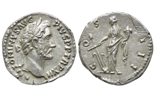 Antonino Pío Denario 148-149 d.C. Roma EBC
