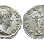 Faustina Denario 141 d.C. Roma SC