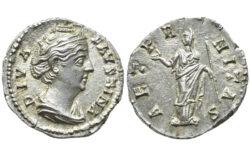 Faustina Denario 141 d.C. Roma SC