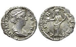 Faustina Denario 141 d.C. Roma EBC