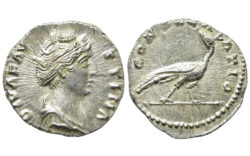 Faustina Denario 141 d.C. Roma SC