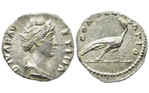 Faustina Denario 141 d.C. Roma SC
