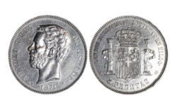 Amadeo I (1871-73) 5 Pesetas 1871*18-71 SDM Limp. Golpec. MBC-EBC