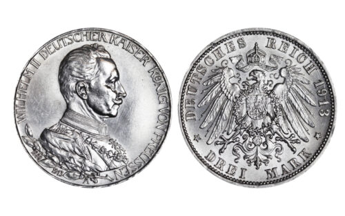 Imperio Alemán Prusia 3 Marcos 1913A SC