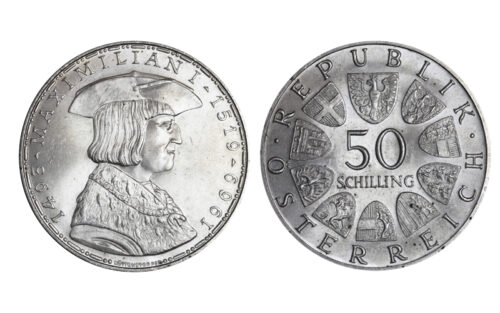 Austria 50 Schilling 1969 450 Aniversario muerte de Maximiliano I SC
