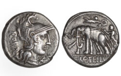 C. Cecilio Metelo Caprario Denario 125 a.C. Roma MBC