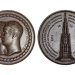 Prusia Medalla Bronce Alexander I y Friedrich Wilhelm III 1818 Conmemoración Monumento Victoria en Kreuzberg SC