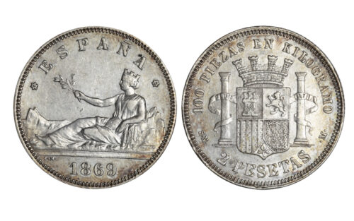 Gobierno Provisional 2 Pesetas 1869*18-69 MBC-EBC