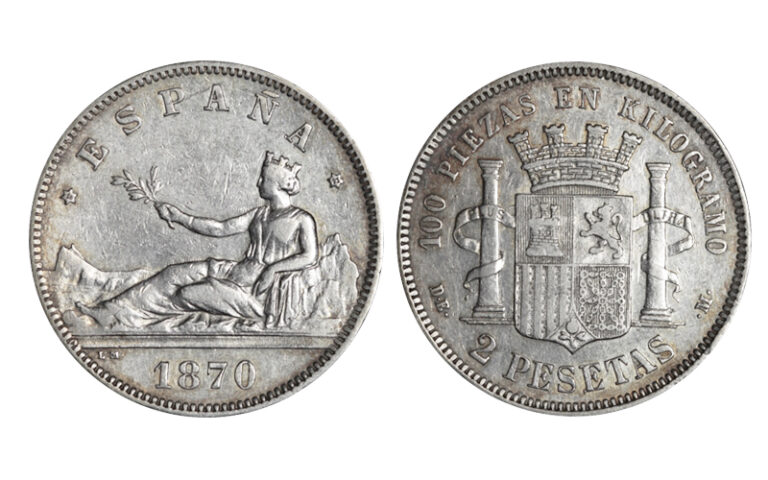 Gobierno Provisional 2 Pesetas 1870*18-73 MBC+