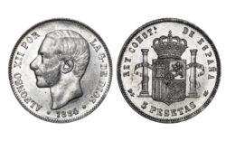 Alfonso XII 5 Pesetas 1884*18-84 MSM EBC-SC