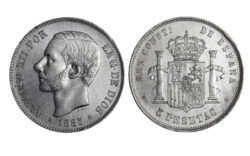 Alfonso XII 5 Pesetas 1885*18-87 MSM MBC-EBC