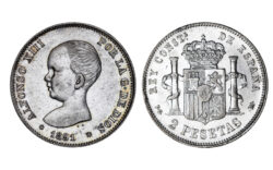 Alfonso XIII 2 Pesetas 1891*91 MBC-EBC