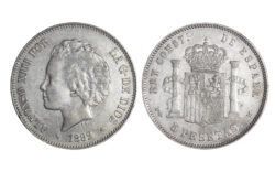 Alfonso XIII 5 Pesetas 1892*18-92 PGM Golpec. MBC-EBC