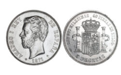Amadeo I (1871-73) 5 Pesetas 1871* 18–71 limp. EBC