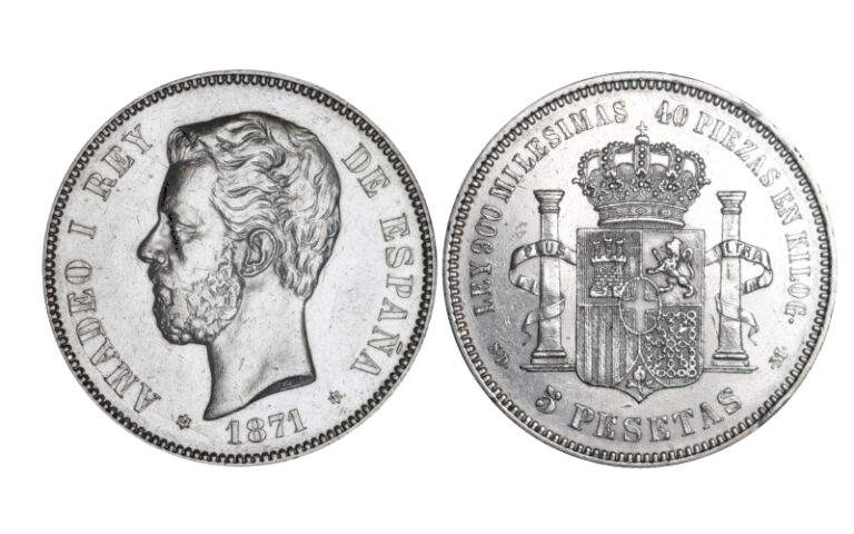 Amadeo I (1871-73) 5 Pesetas 1871* 18–71 limp. EBC