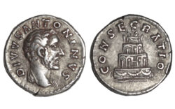 Antonino Pío Denario (póstumo, época de Marco Aurelio) 176-180 d.C. Roma MBC