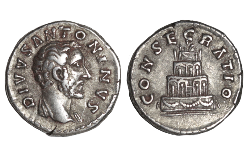 Antonino Pío Denario (póstumo, época de Marco Aurelio) 176-180 d.C. Roma MBC