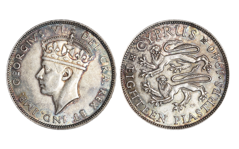 Chipre 18 Piastras 1940 EBC