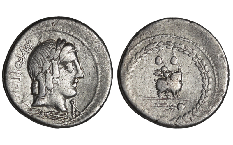 Manio Fonteio Denario 85 a.C. Roma MBC-