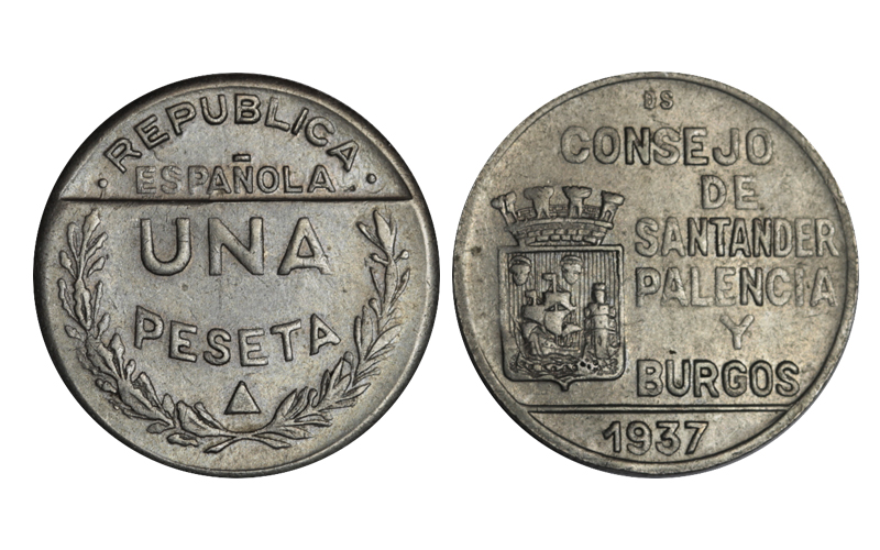 Santander, Palencia y Burgos 1 Peseta 1937 MBC