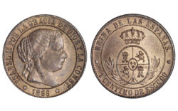 Isabel II 1 Céntimo de Escudo 1866 Barcelona SC